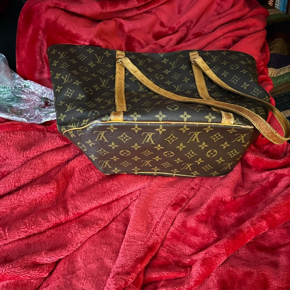 Louis Vuitton LV Shoulder Bag Sac Shopping Brown Monogram with COA